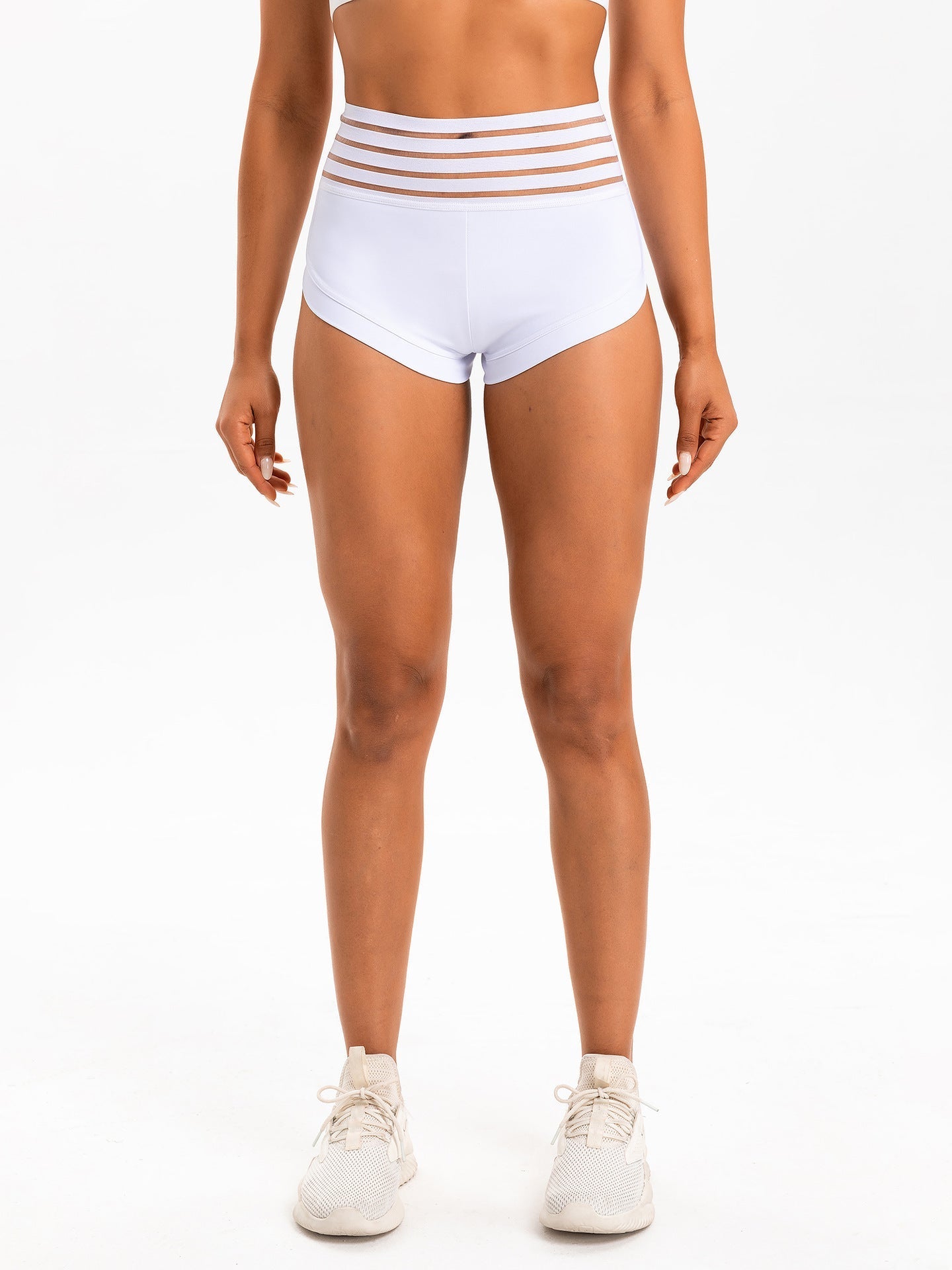 Women's High-Waisted Tummy-Control Yoga Shorts with Peach-Shaped Buttocks, 3/4 Length, Tight-Fitting, High-Stretch Running and Fitness Pants