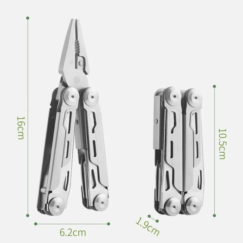 12-in-1 Stainless Steel Foldable Multitool Pliers