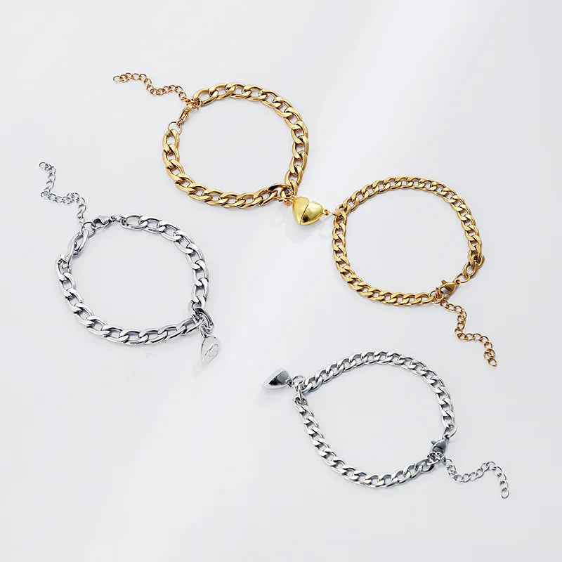 Magnetic Chain Bracelet Set - Gold