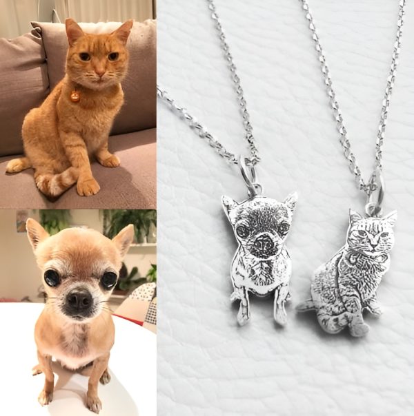 Custom Silver Pet Pendant – Personalized Pet Photo Necklace