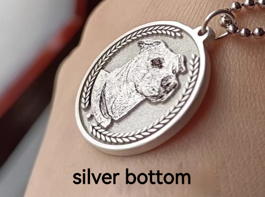 Custom Silver Pet Pendant – Personalized Pet Photo Necklace