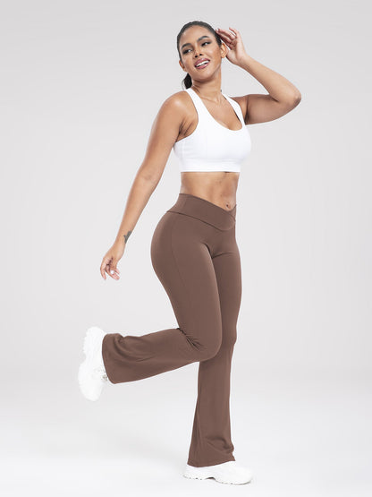Cross-Waist Outdoor Casual Bell-Bottom Yoga Pants for Women