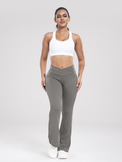 Cross-Waist Outdoor Casual Bell-Bottom Yoga Pants for Women