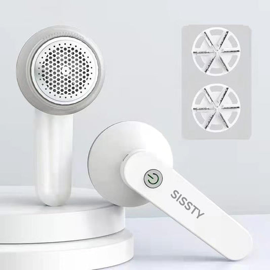Rechargeable Fabric Shaver with 2 Replaceable Stainless Steel 6-Leaf Blades(1 Free Extra Included) | Lint Remover with 3-Speed Settings  - Efficient Sweater and Lint Shaver for Clothes, Removing Fuzz, Lint Balls, Pills, and Hairballs..