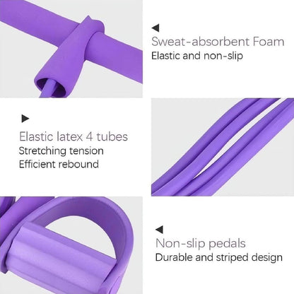 Multifunction Pedal Resistance Trainer with 6 Tubes – Stronger Resistance for Effective Training, Portable Foot Pedal Exerciser for Full-Body Home Workout, Stretching & Fitness Training