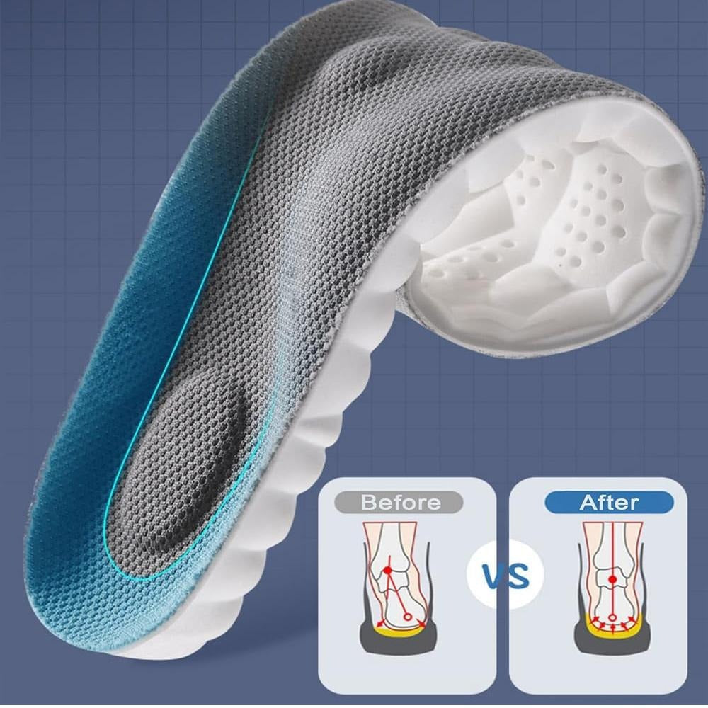 4D Shoe Cloud Insoles for Men Women, Soft Memory Foam Orthotic Shoe Inserts Sports Insoles