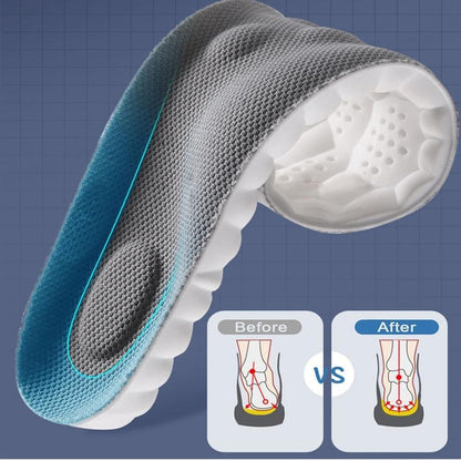 4D Shoe Cloud Insoles for Men Women, Soft Memory Foam Orthotic Shoe Inserts Sports Insoles