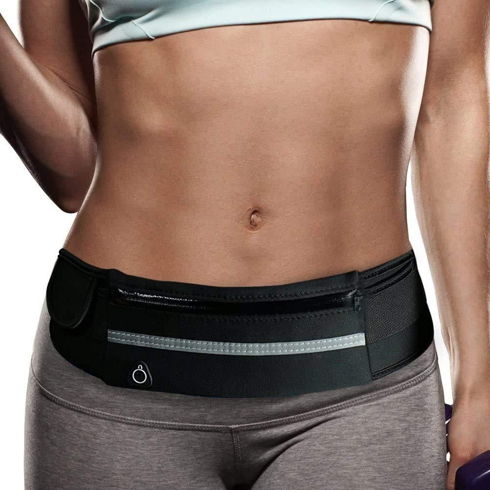 Running Belt for Women and Men, Money Belt and Running Fanny Pack, Hiking Fanny Pack, Holder for Cell Phone, Money, and Keys, Adjustable Belt Pouch fits Most Phone and Waist Sizes