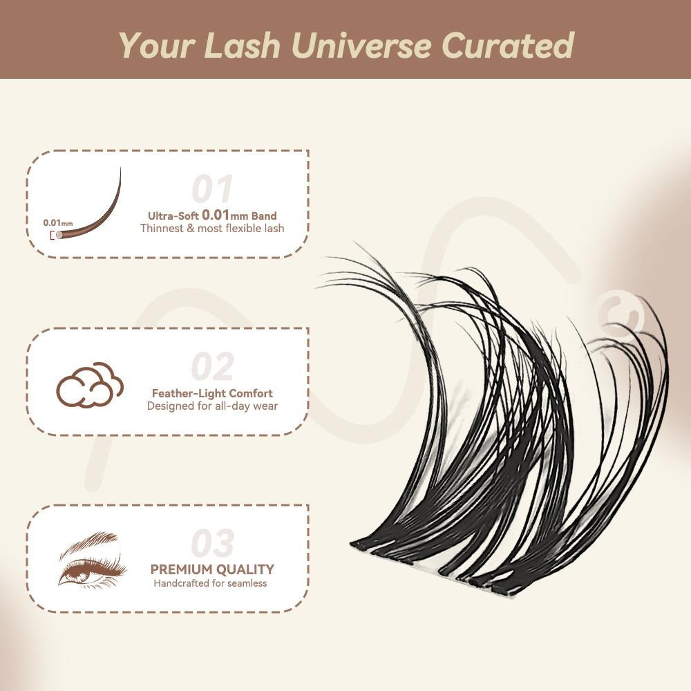 Spider Lashes Breeze | DD Curl Kylie&Kim Lashes MaxComfi Vibe but Better Long-Lasting Waterproof & Super Soft&Thin Band | Venus Velure Waterproof Long-Lasting Natural Daily  Beginner-Friendly DIY Lashes for Flawless Voluminous Look Trendy Must-Have