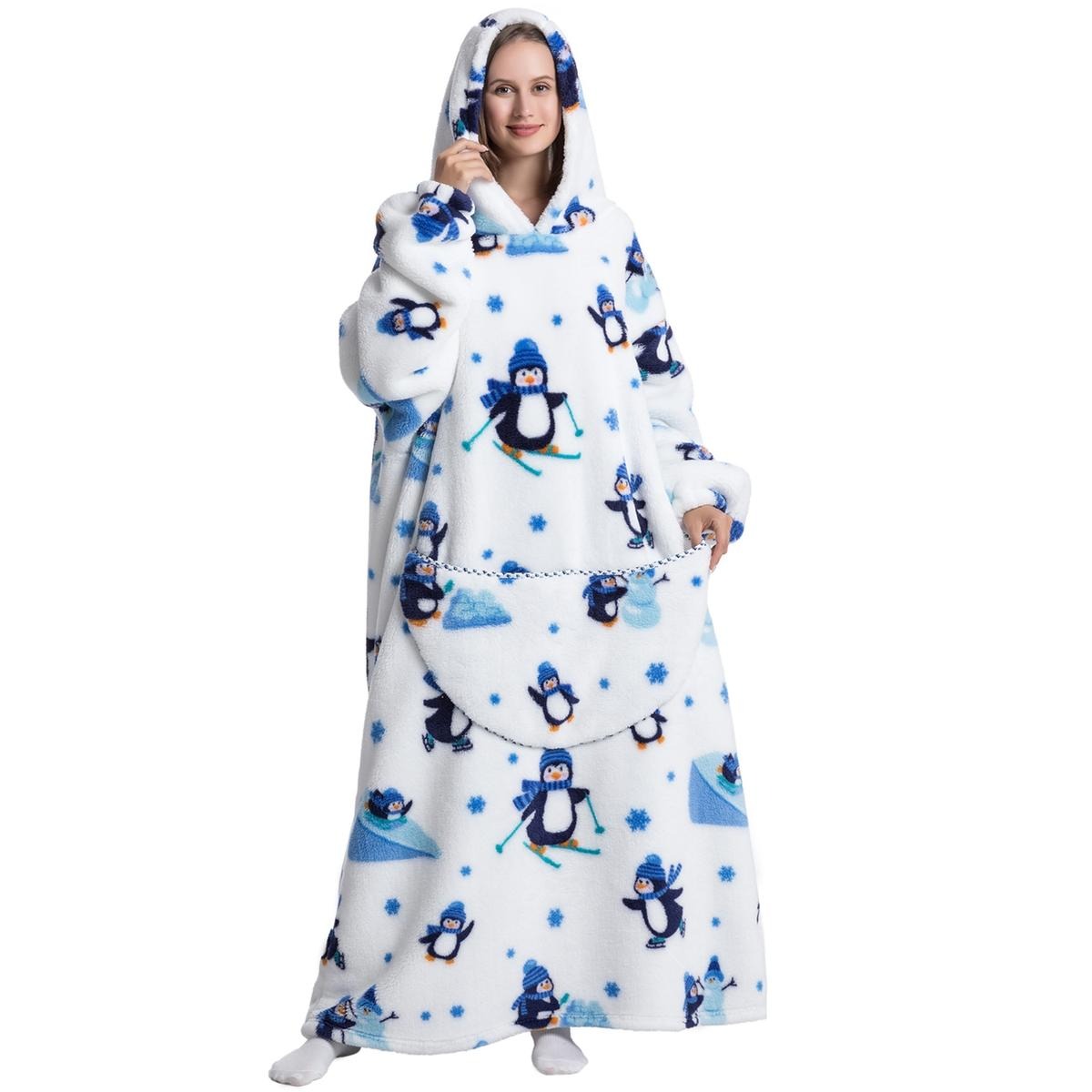 Oversized Wearable Blanket Hoodie for Women & Adults, Super Soft, Warm & Cozy with Giant Front Pocket, Perfect Christmas & Valentine's Day Gift
