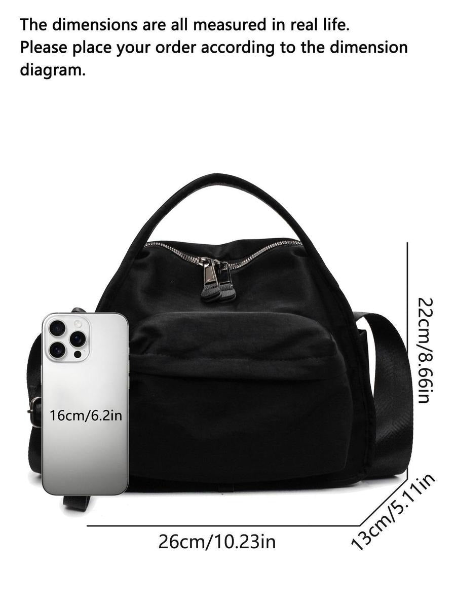 Women's Elegant Solid Color Shoulder Bag, Fashionable Zipper Crossbody Bag for Daily Use, Versatile High-quality Daily Commuting Bag