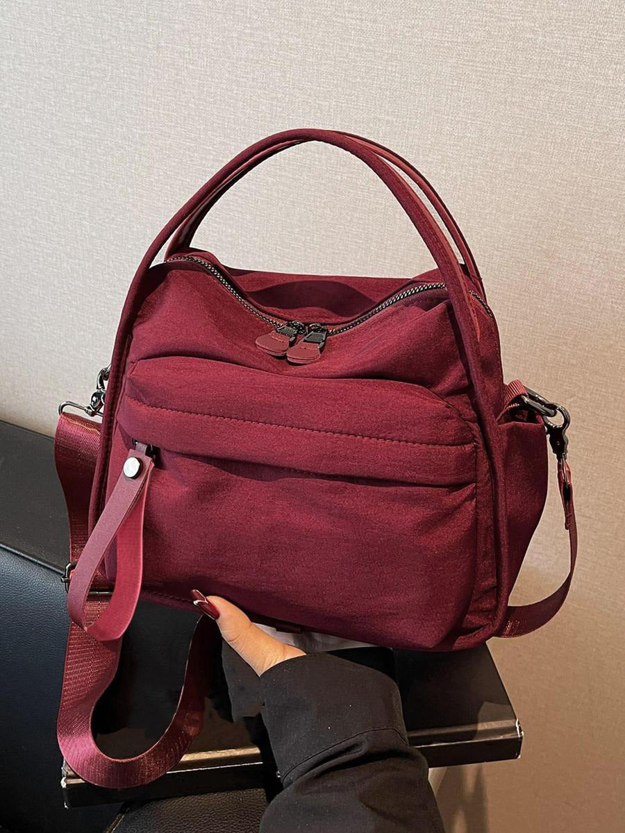 Women's Elegant Solid Color Shoulder Bag, Fashionable Zipper Crossbody Bag for Daily Use, Versatile High-quality Daily Commuting Bag