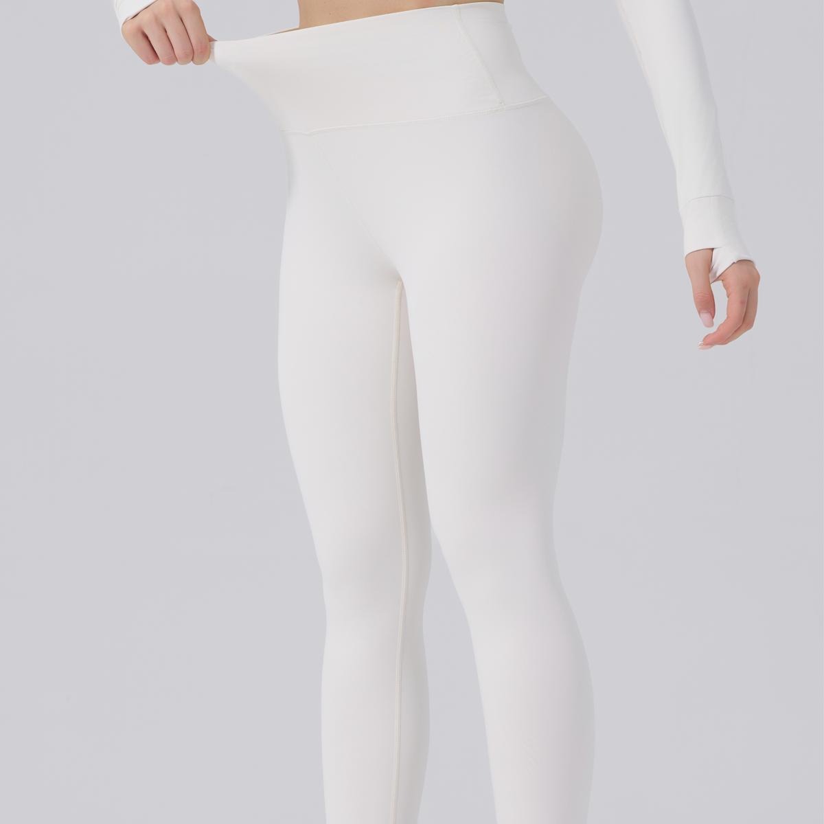 【Golden Zipper】【Gardenia Fragrance】Soft Brushed Women's Sporty Jacket, 25'' Inseam Leggings. Golden Zipper Jacket with Pockets, Yoga Pants, Thumbholes Design, Casual Wear for Women