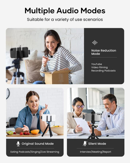 Wireless Lavalier Microphone for iPhone iPad Android With Charging Case Audio Smartphone Audio Smartphone