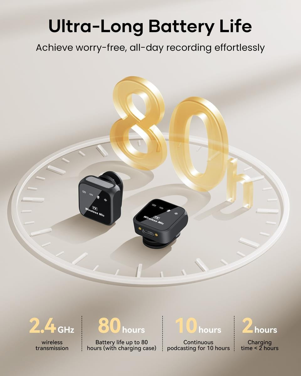 Wireless Lavalier Microphone for iPhone iPad Android With Charging Case Audio Smartphone Audio Smartphone