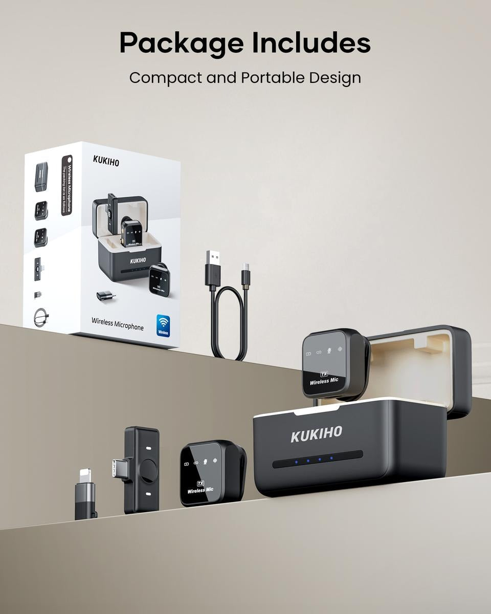 Wireless Lavalier Microphone for iPhone iPad Android With Charging Case Audio Smartphone Audio Smartphone