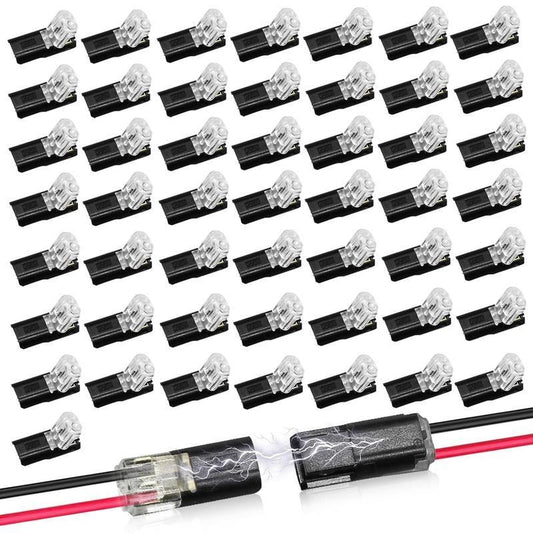 Double-Wire Plug-in Connector Led Light Strip Connectors 2 Pin, Low Voltage Wire Connector with Locking Buckle, Fast Connect Plugs Led Connectors for Strip Lights，Lead strip automotive wiring electricity Power Distribution Secure -YY