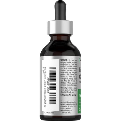 Horbäach Liquid Chlorophyll Drops | 2 oz | Vegan, Non-GMO, and Gluten Free Formula | Natural Peppermint Flavor