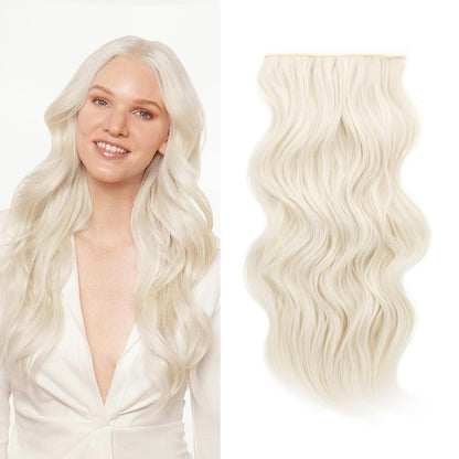 Invisible Clip- in Synthetic Hair Extensions Thick Natural Hairpieces Double Weft 4/3/2 Secure Clips Long Wavy Secret Hairpiece for Women