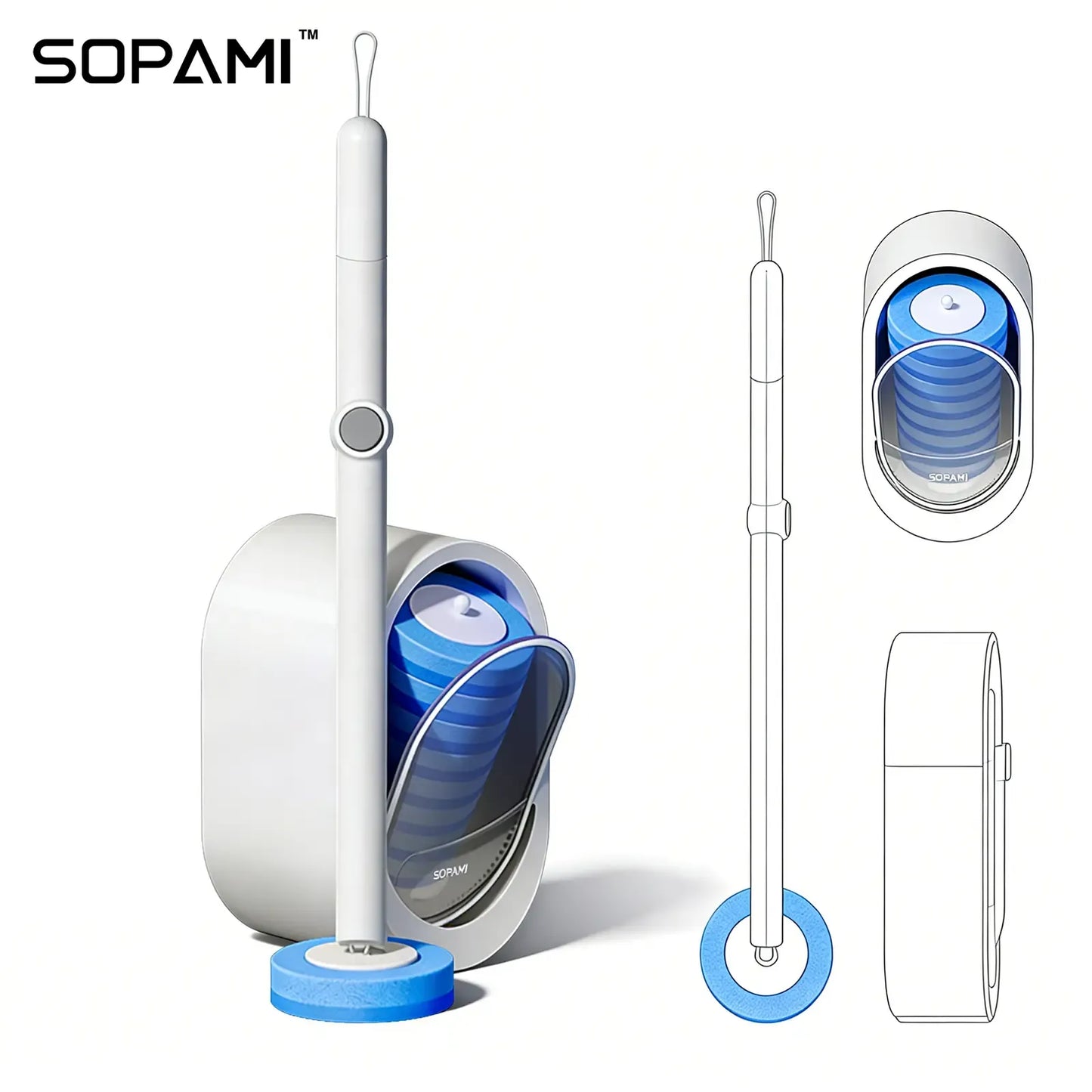 Toilet Scrubber Kit with Self-Cleaning Disposable Pads – No Pre-Rinse, No Mess, No Odor , Simplifies Bathroom Hygiene