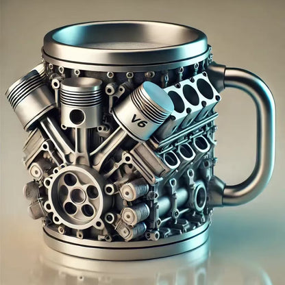 V8 Engines Stainless Steel Cup,Personalized Coffee Mug with Insulated Handle,Perfect for Car Lovers Gifts,Mechanics, Birthday, Christmas,Living room decoration as a work of art