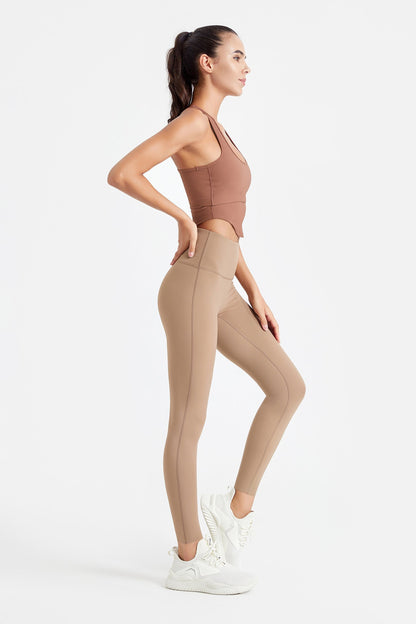 Sports Tank Top Yoga Fitness Wear for Women with High-Elasticity Back Support, Slim-Fit Outerwear with Built-in Bra Pads Set