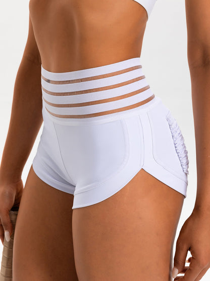 Women's High-Waisted Tummy-Control Yoga Shorts with Peach-Shaped Buttocks, 3/4 Length, Tight-Fitting, High-Stretch Running and Fitness Pants