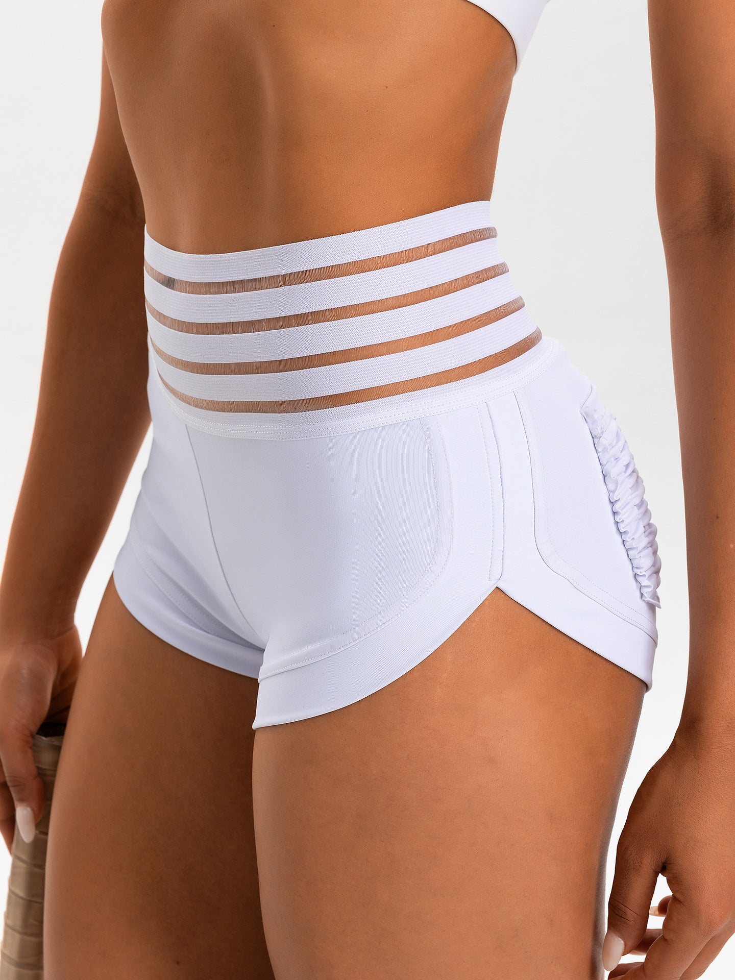 Women's High-Waisted Tummy-Control Yoga Shorts with Peach-Shaped Buttocks, 3/4 Length, Tight-Fitting, High-Stretch Running and Fitness Pants