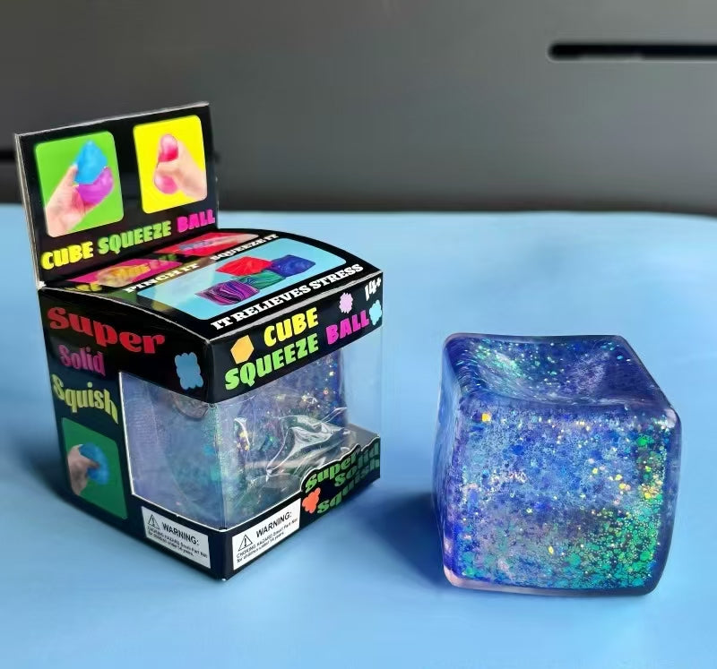 Sensory Fidget Toy with Super Solid Squish, Stretchable Stress Relief, One Random Color