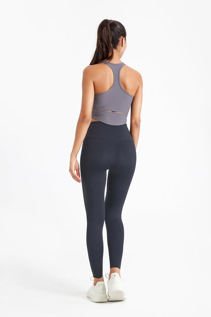 Sports Tank Top Yoga Fitness Wear for Women with High-Elasticity Back Support, Slim-Fit Outerwear with Built-in Bra Pads Set