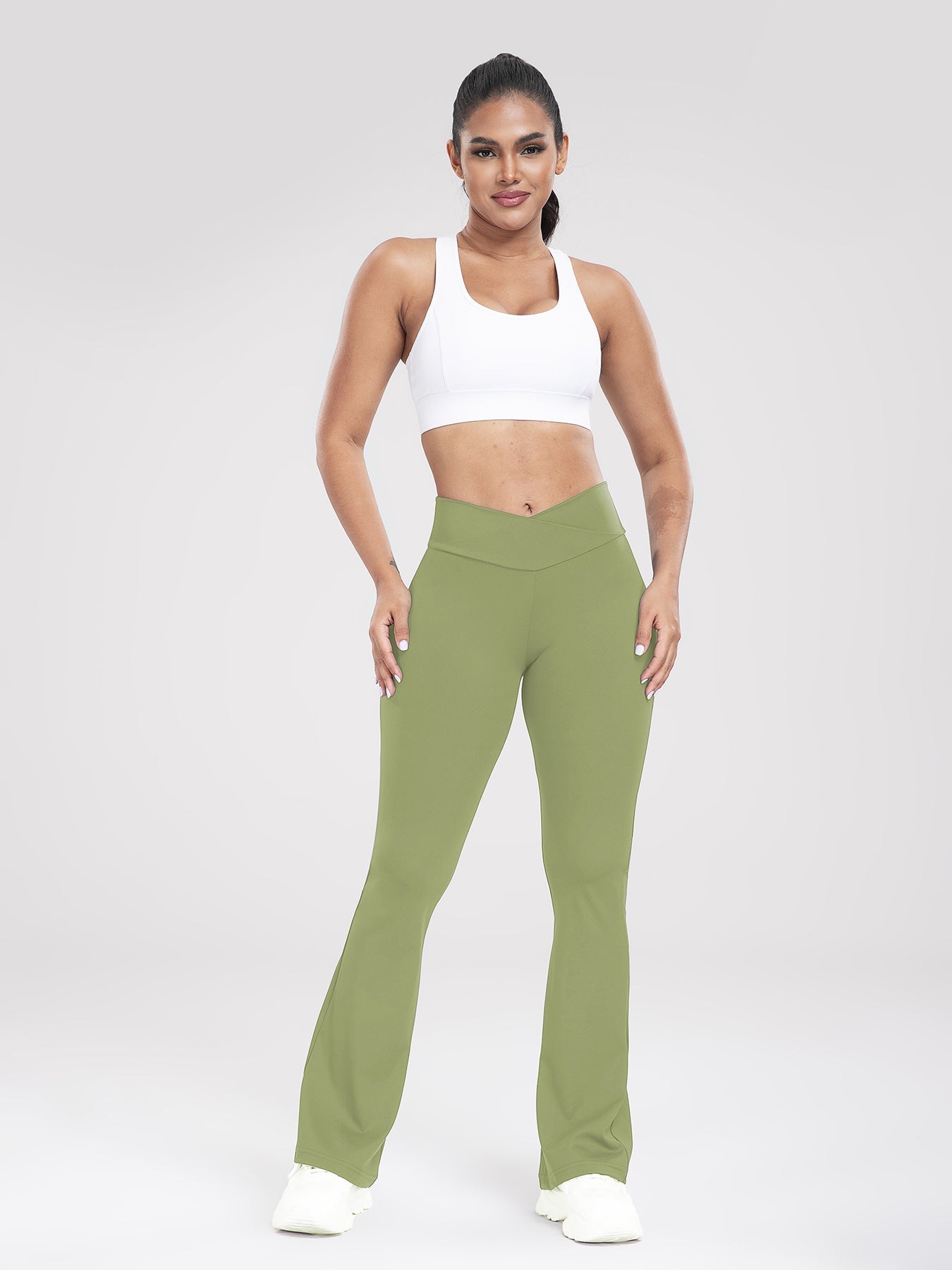 Cross-Waist Outdoor Casual Bell-Bottom Yoga Pants for Women
