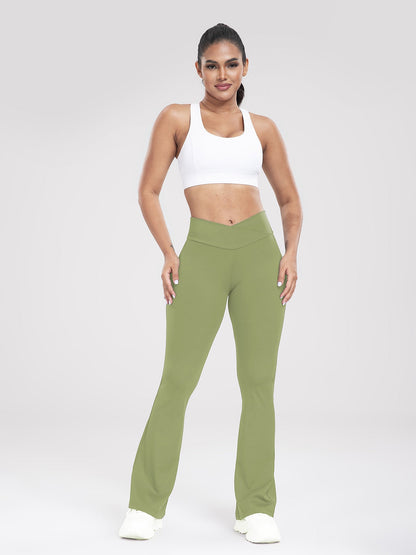 Cross-Waist Outdoor Casual Bell-Bottom Yoga Pants for Women
