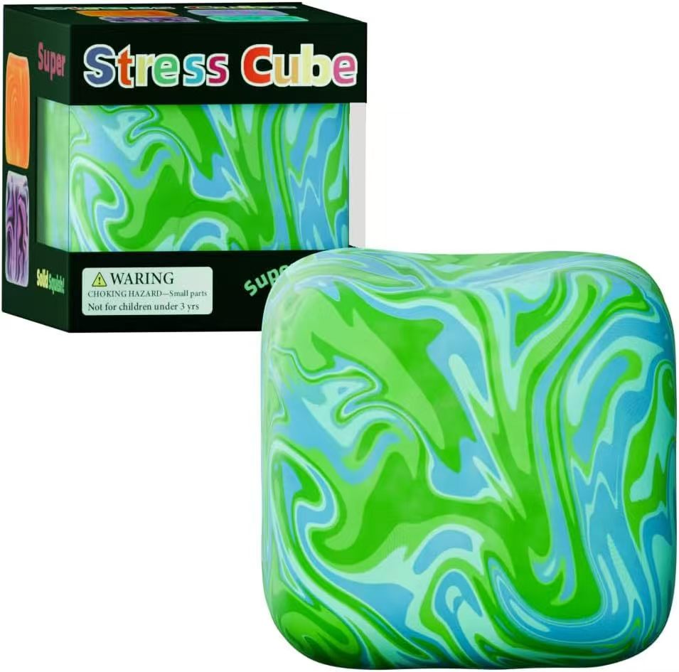 Sensory Fidget Toy with Super Solid Squish, Stretchable Stress Relief, One Random Color