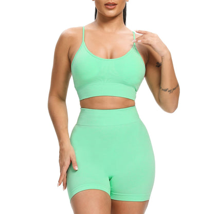 Fitness Butt-Lifting Body-Shaping Yoga Pants, Strapless Bra, and Shorts Set