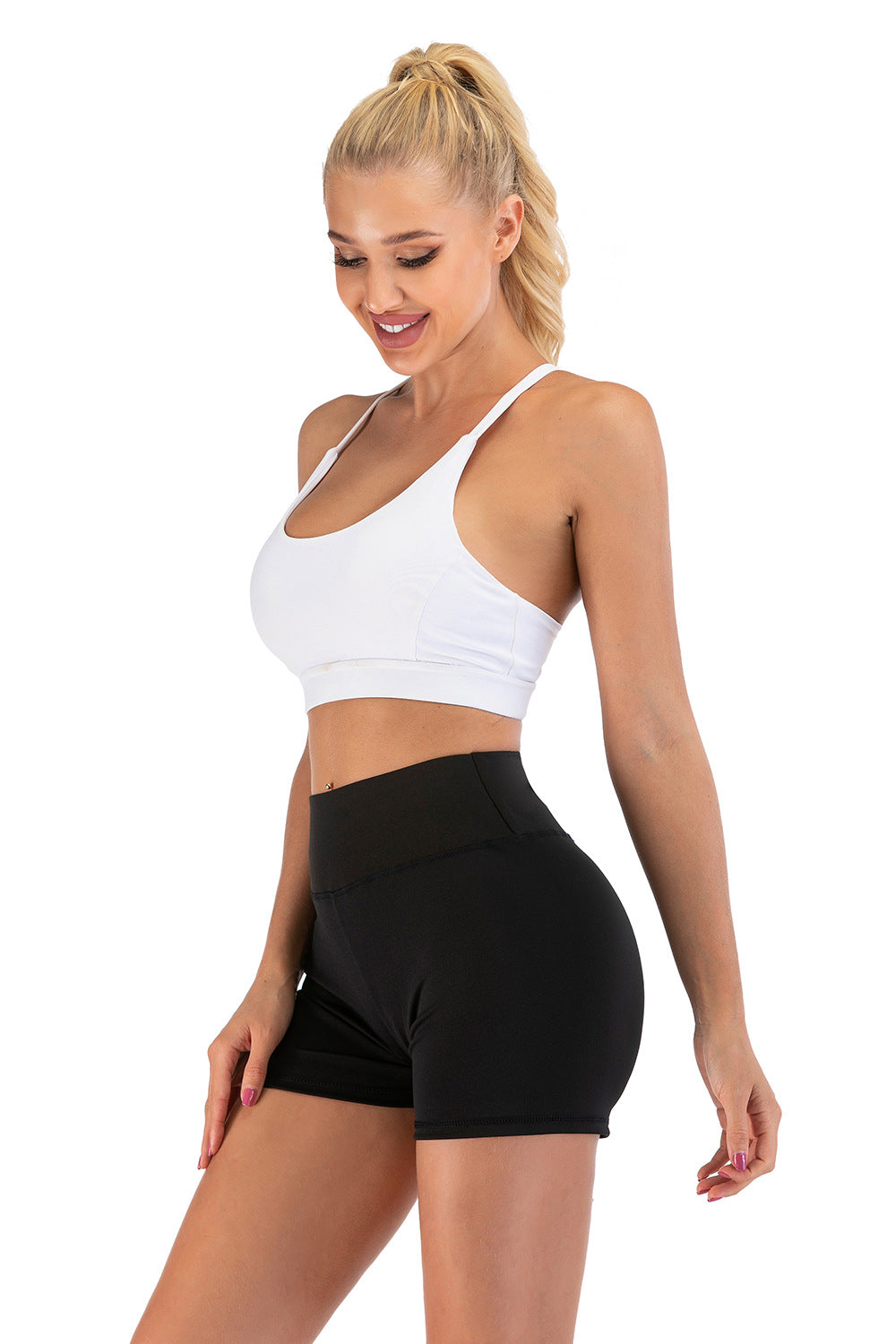 Yoga Clothing Fitness Running Breathable Sports Butt-Lifting Tight-Fitting Three-Quarter Yoga Pants Peach Butt Shorts