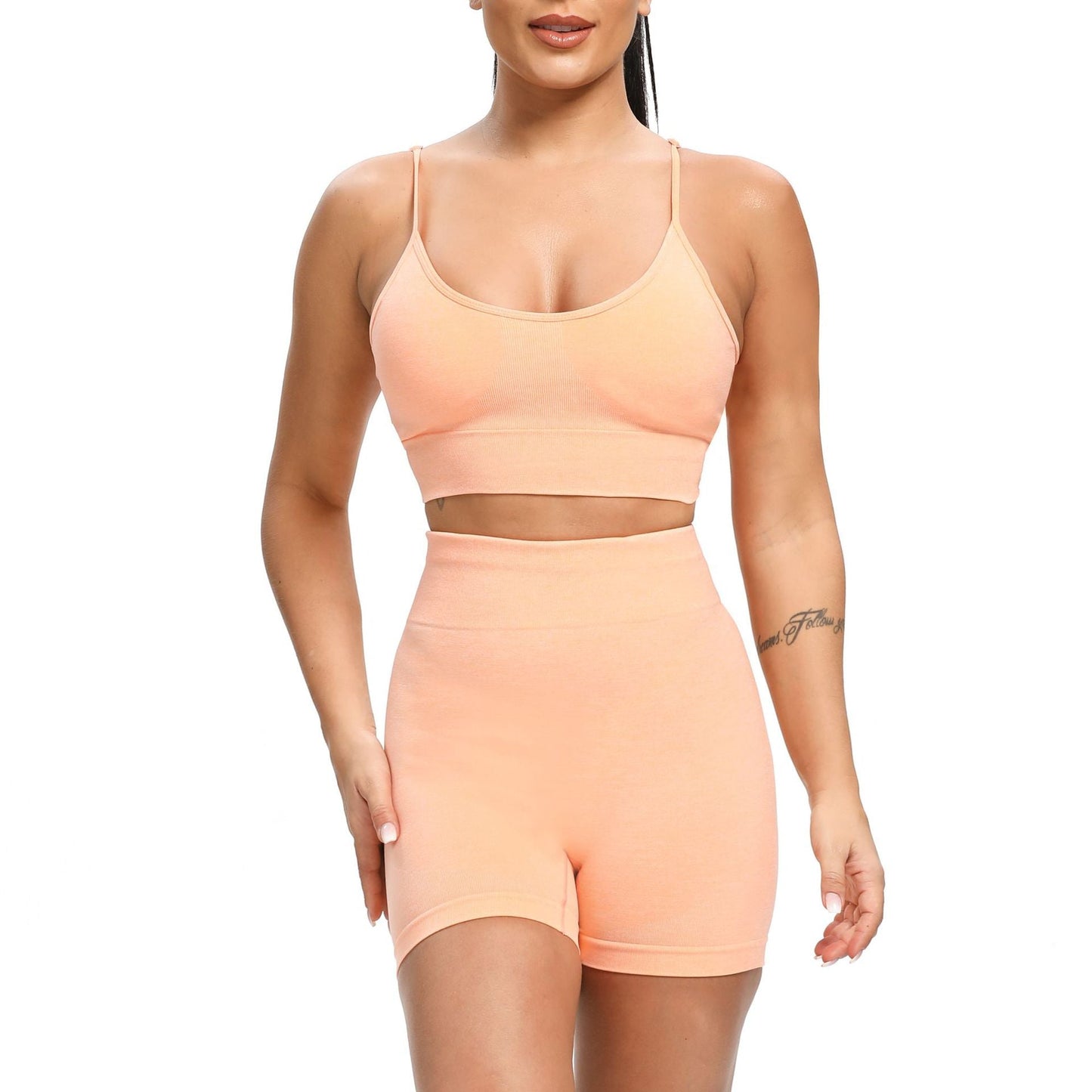 Fitness Butt-Lifting Body-Shaping Yoga Pants, Strapless Bra, and Shorts Set