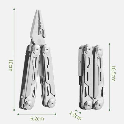 12-in-1 Stainless Steel Foldable Multitool Pliers