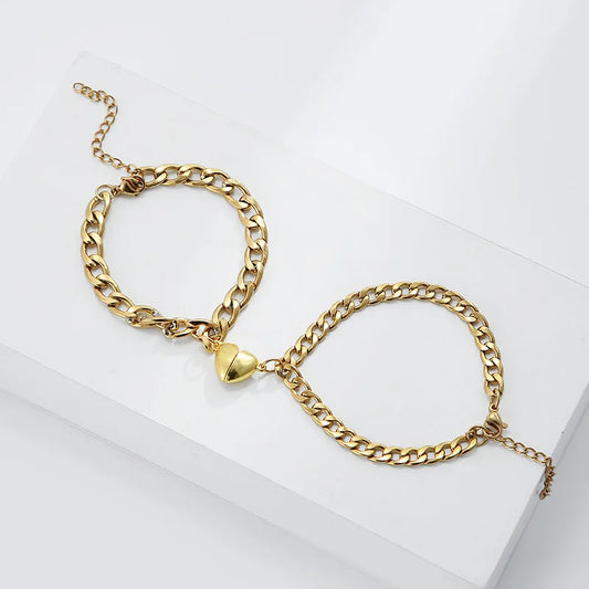 Magnetic Chain Bracelet Set - Gold