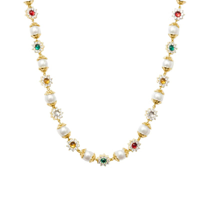 Daisy Pearl Necklace - Gold