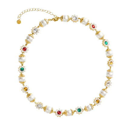 Daisy Pearl Necklace - Gold