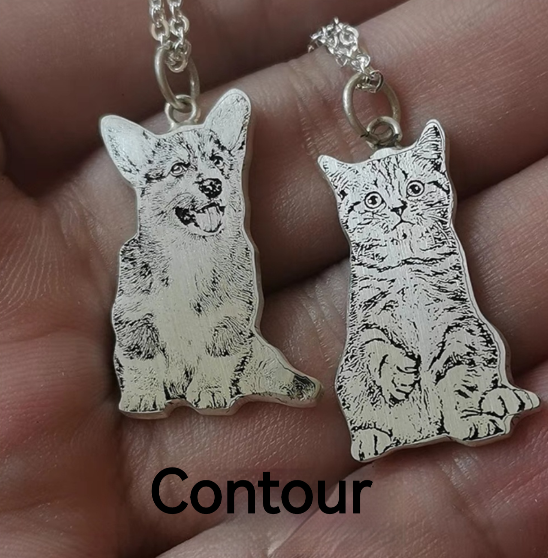 Custom Silver Pet Pendant – Personalized Pet Photo Necklace