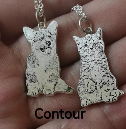 Custom Silver Pet Pendant – Personalized Pet Photo Necklace